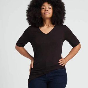 Universal Standard Black Liquid Jersey Genevette V-Neck Size Small (14-16)